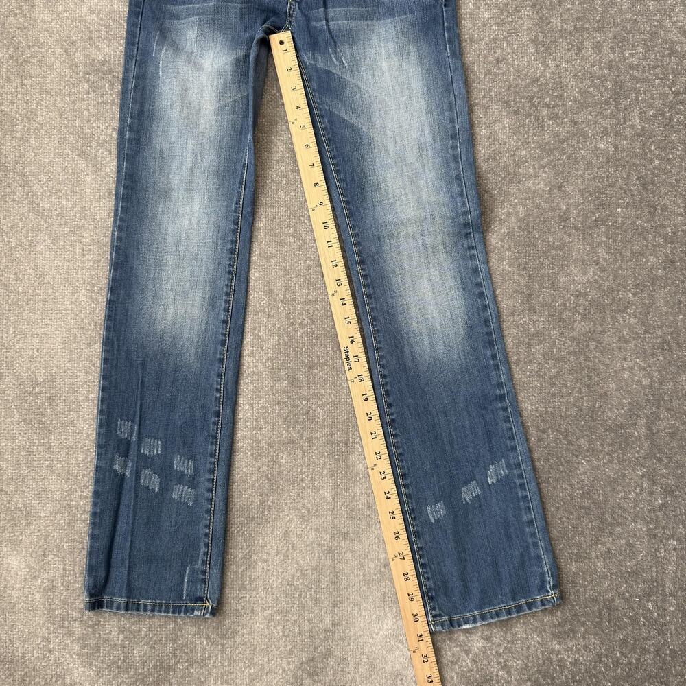 Dsquared2 Jeans Mens 29 Blue Straight Leg Distressed Denim Made Italy Designer - Picture 9 of 15